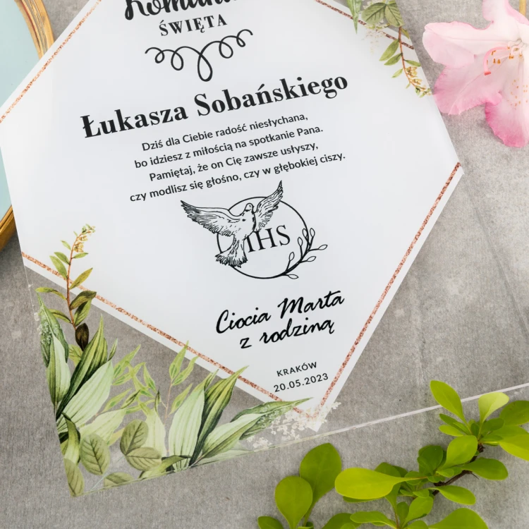 First Holy Communion Souvenir made of Plexi - UV Print - KOM020