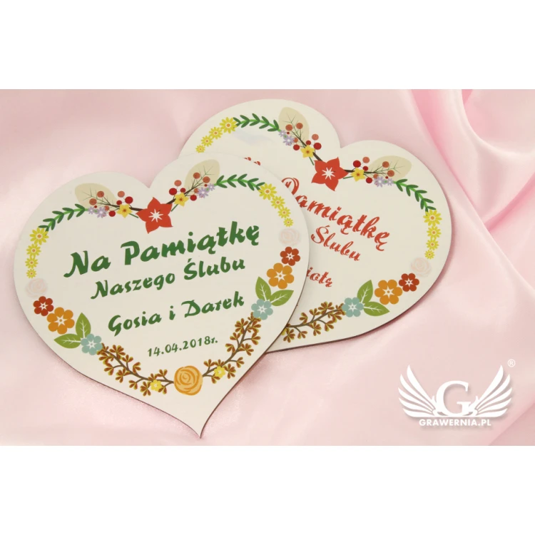 Wedding Souvenir - Thank You for Guests - Wooden Heart - UV Print
