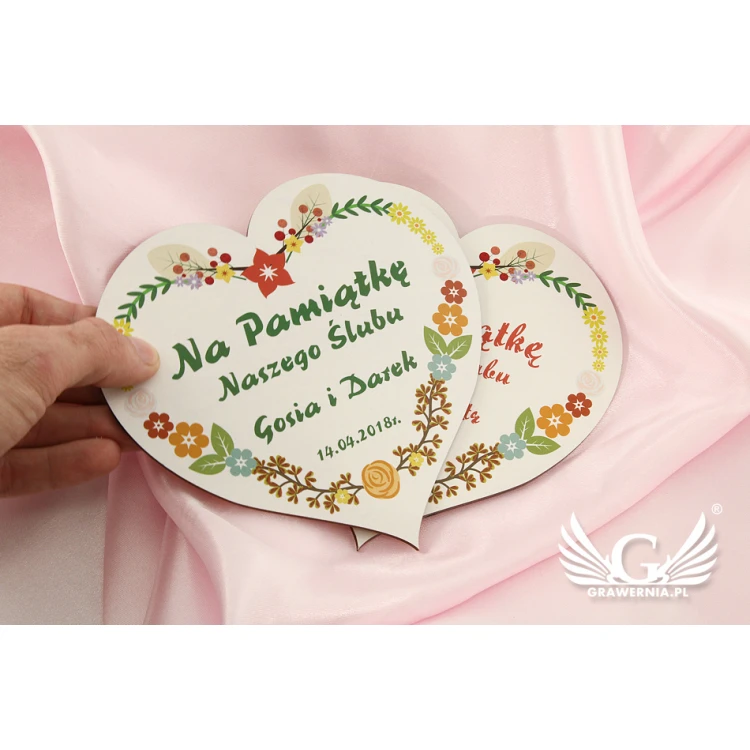 Wedding Souvenir - Thank You for Guests - Wooden Heart - UV Print