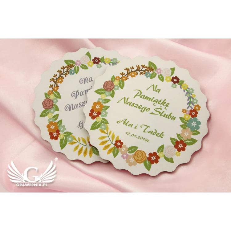 Wedding Souvenir - Thank You for Guests - Wooden Circles - UV Print