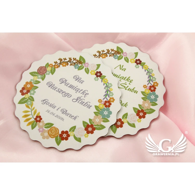 Wedding Souvenir - Thank You for Guests - Wooden Circles - UV Print