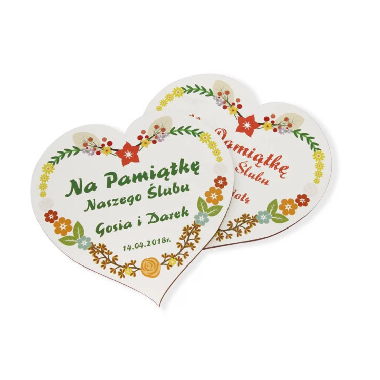 Wedding Souvenir - Thank You for Guests - Wooden Heart - UV Print