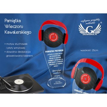 Bachelor Party Souvenir - Headphones and DJ's Black Record - DTA15 Model - Height 25 cm