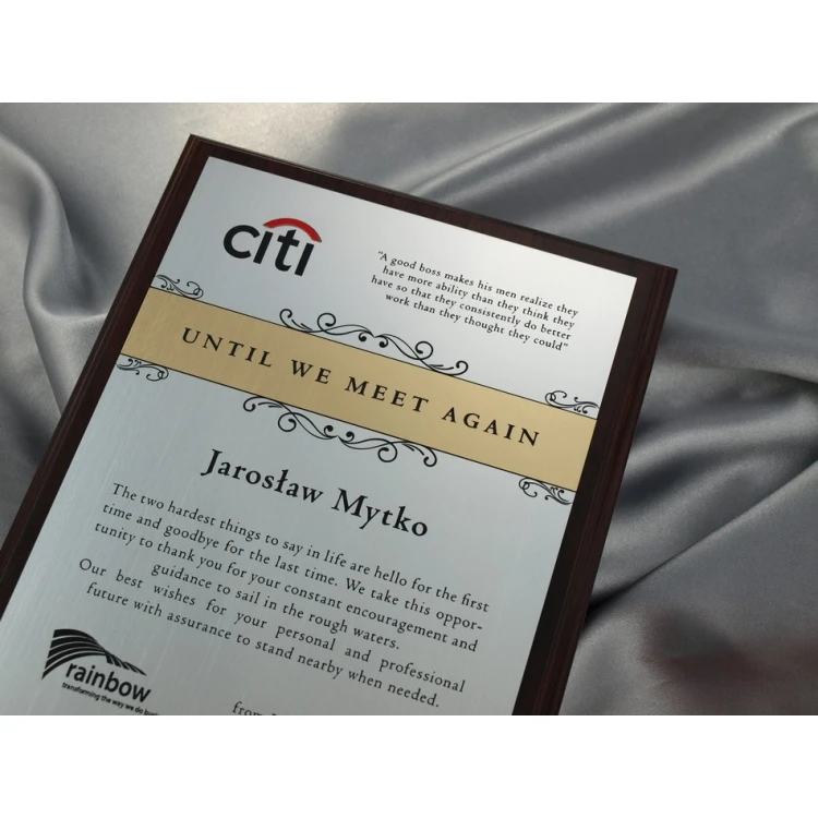 COMMEMORATIVE DIPLOMA FOR BUSINESS MEETING Silver-Gold