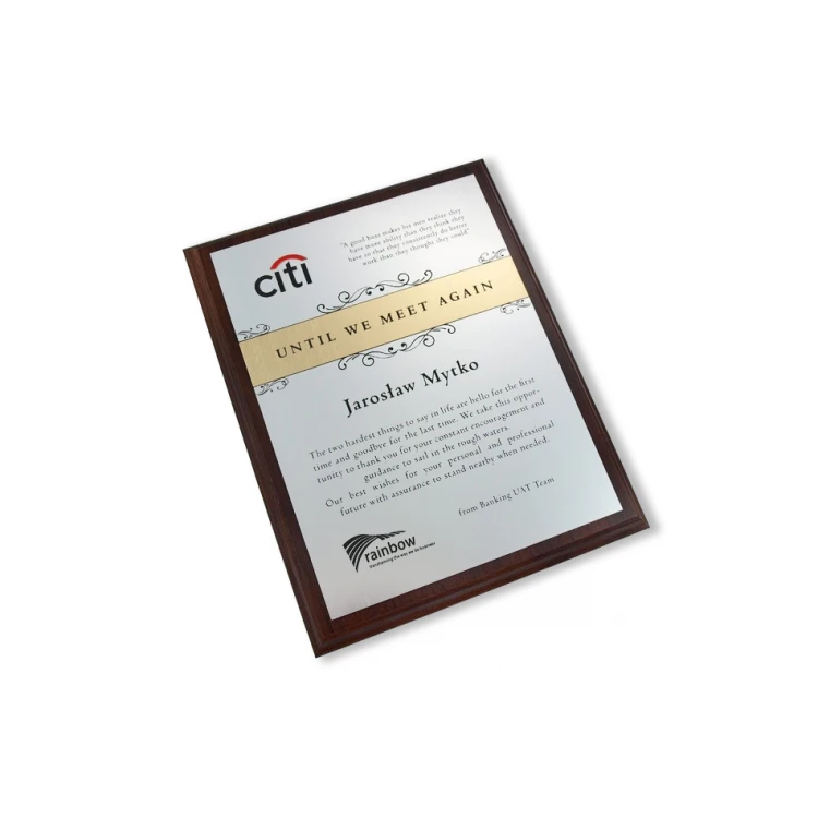 COMMEMORATIVE DIPLOMA FOR BUSINESS MEETING Silver-Gold