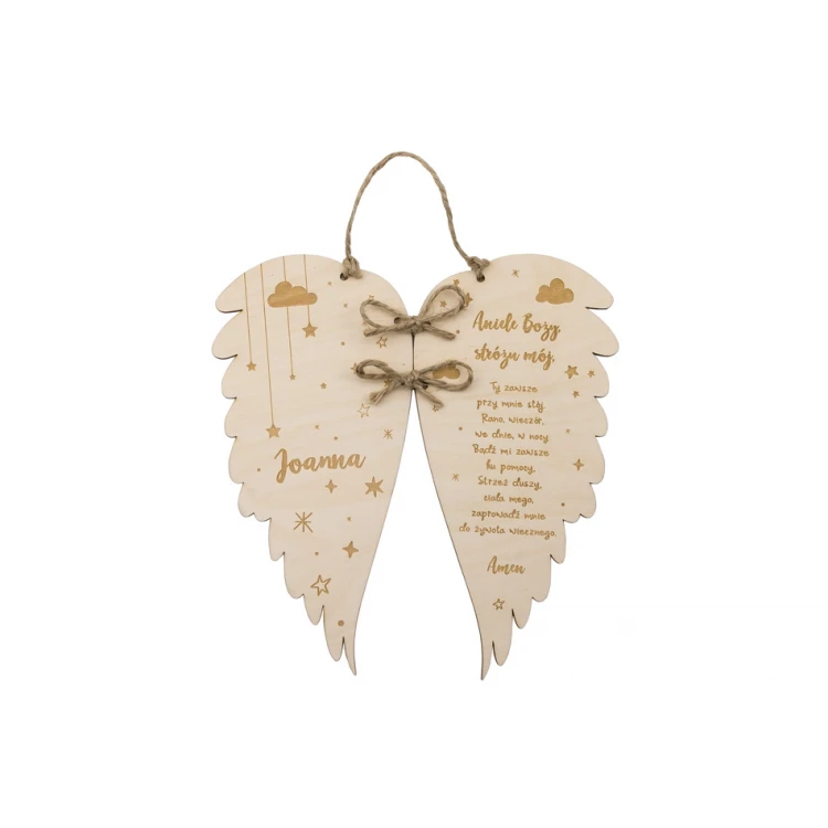 Commemorative Communion Set - Wings, Greeting Card, Wooden Box - KOM012