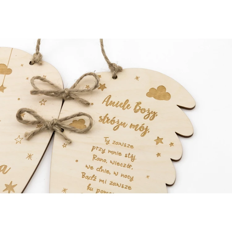 Commemorative Communion Set - Wings, Greeting Card, Wooden Box - KOM012