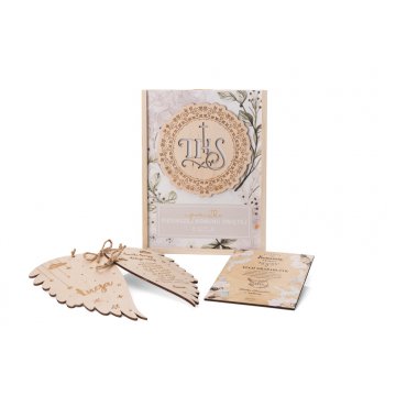 Communion Gift - prayer, greeting card, wooden box - COM013