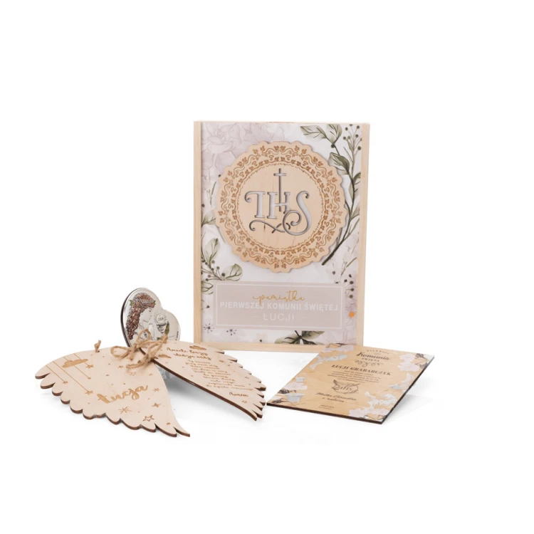 Communion Gift - Silver Picture, Prayer, Greeting Card, Wooden Box - COM014