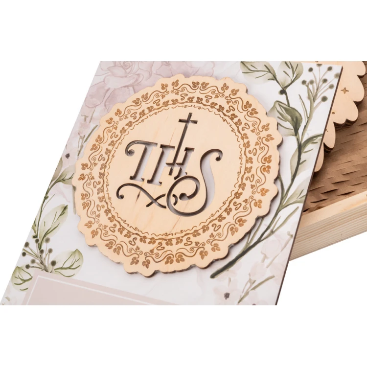 Communion Gift - Silver Picture, Prayer, Greeting Card, Wooden Box - COM014