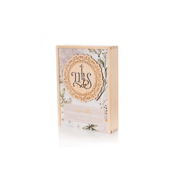 Communion Gift - Silver Picture, Prayer, Greeting Card, Wooden Box - COM014
