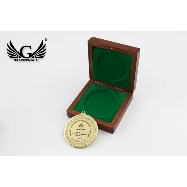 Engraved Medal in Wooden Case - Diameter 70mm - MGR089