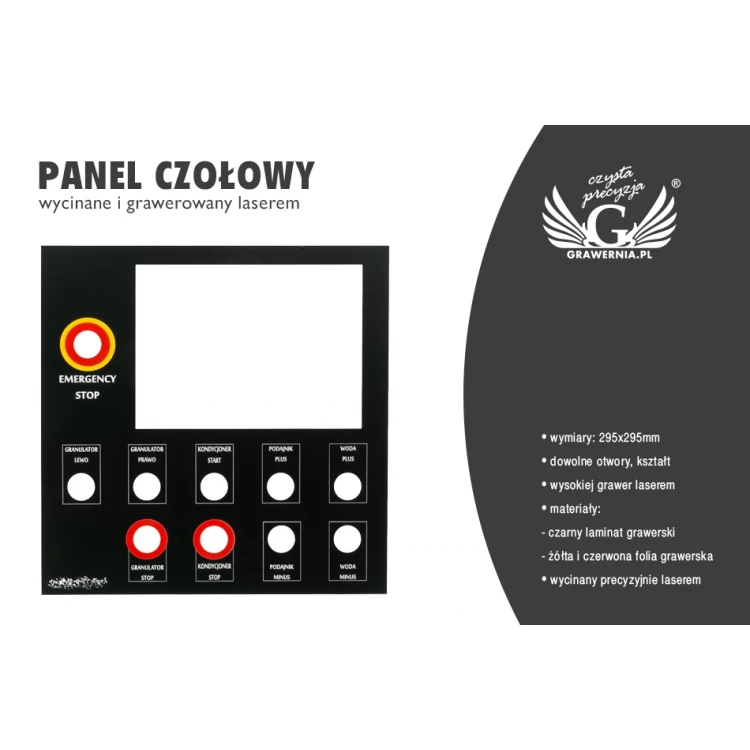 Front Panel for Machines and Devices - Black - Thickness: 1.6mm