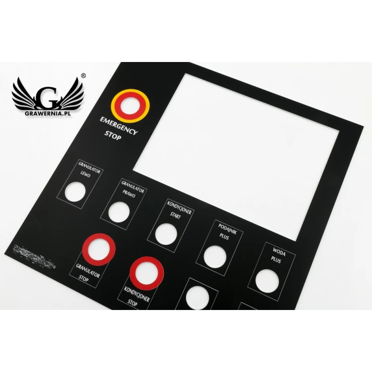 Front Panel for Machines and Devices - Black - Thickness: 1.6mm