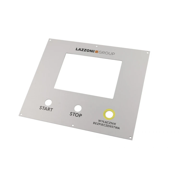 Front Panel for Machines - Anodized Silver Aluminum - Thickness: 2mm - PCZ025
