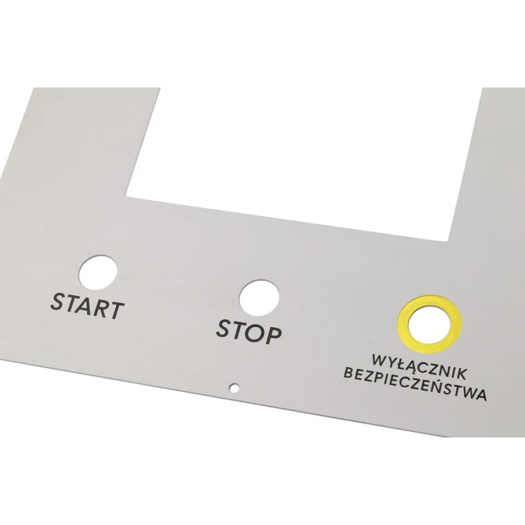 Front Panel for Machines - Anodized Silver Aluminum - Thickness: 2mm - PCZ025