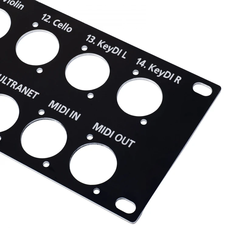 Front Panel for Rack Cabinet - Black Anodized Aluminum - Thickness: 2mm - PCZ026
