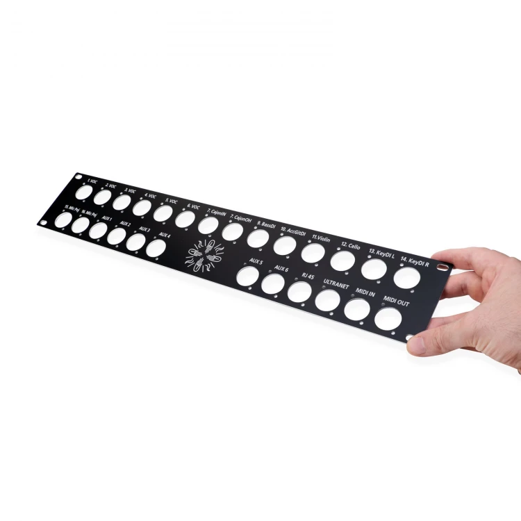 Front Panel for Rack Cabinet - Black Anodized Aluminum - Thickness: 2mm - PCZ026