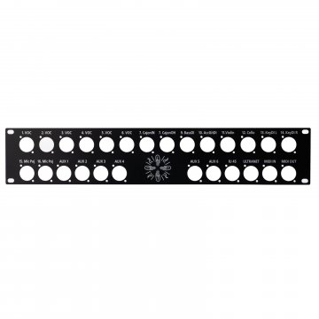 Front Panel for Rack Cabinet - Black Anodized Aluminum - Thickness: 2mm - PCZ026