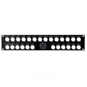 Front Panel for Rack Cabinet - Black Anodized Aluminum - Thickness: 2mm - PCZ026