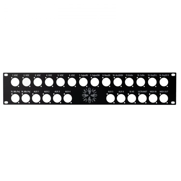 Front Panel for Rack Cabinet - Black Anodized Aluminum - Thickness: 2mm - PCZ026