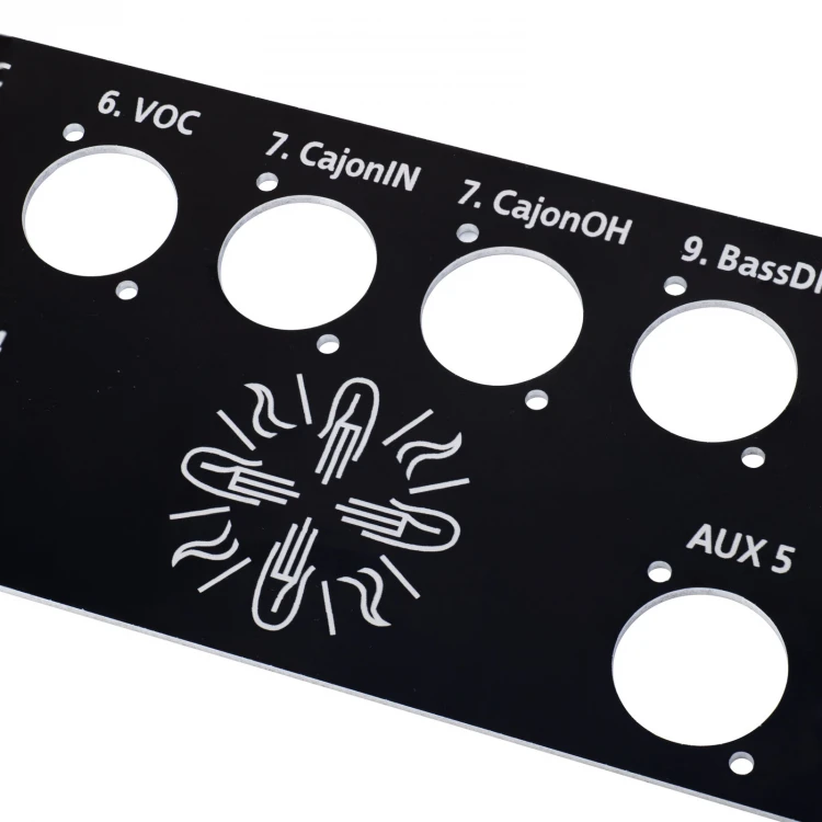 Front Panel for Rack Cabinet - Black Anodized Aluminum - Thickness: 2mm - PCZ026