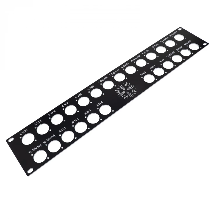 Front Panel for Rack Cabinet - Black Anodized Aluminum - Thickness: 2mm - PCZ026