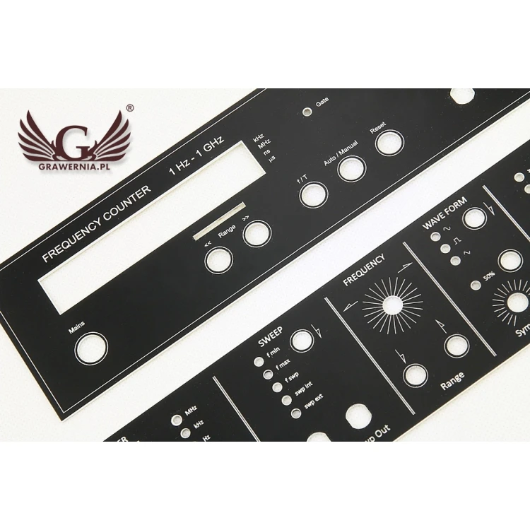 FRONT PANELS FOR MACHINES AND DEVICES - BLACK - thickness: 1.6mm