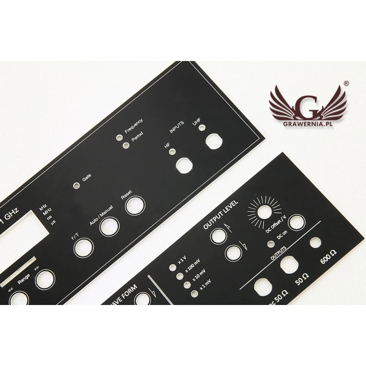 FRONT PANELS FOR MACHINES AND DEVICES - BLACK - thickness: 1.6mm