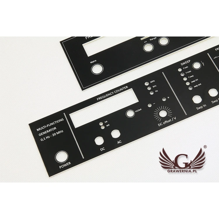 FRONT PANELS FOR MACHINES AND DEVICES - BLACK - thickness: 1.6mm