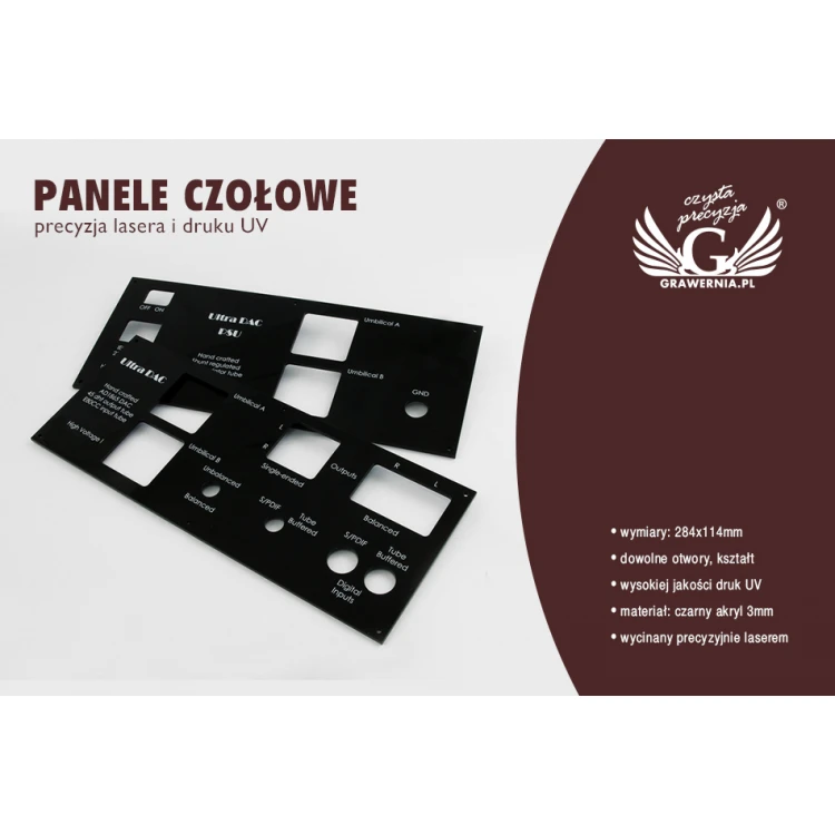 Front Panel with dimensions 284x114mm - UV Digital Print
