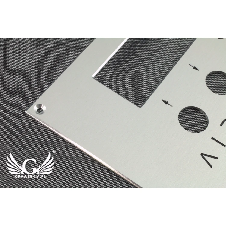 Anodized Aluminum Front Panel, dimensions 100x160mm - thickness 2mm