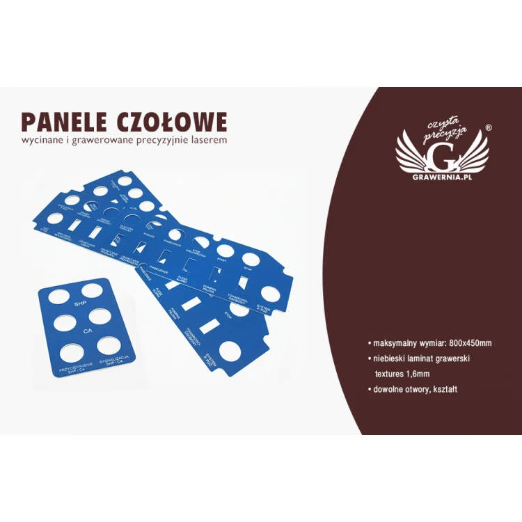 Front Panels for Machines and Devices - BLUE - thickness: 1.6mm
