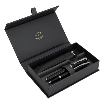 Parker IM Black GT set - fountain pen + ballpoint pen with case - PAR252