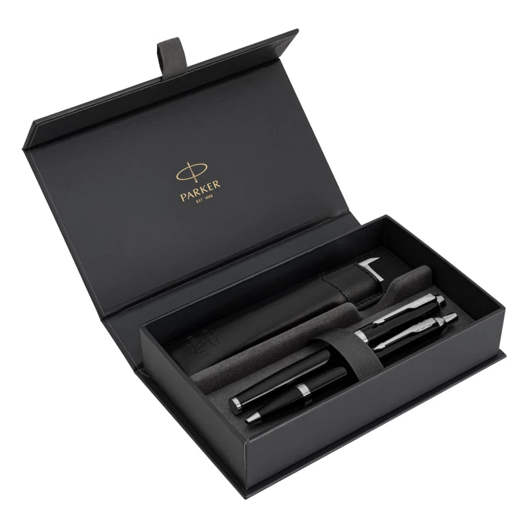 Parker IM Black GT set - fountain pen + ballpoint pen with case - PAR252