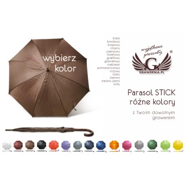 STICK Umbrella with Your Engraving - 15 Colors to Choose From