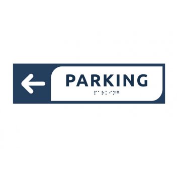 Parking - directional sign made of dibond with Braille lettering - dim. 274x72mm - MONO - TAB297