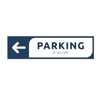 Parking - directional sign made of dibond with Braille lettering - dim. 274x72mm - MONO - TAB297