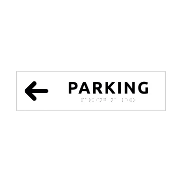 Parking - Directional Sign with Braille Lettering - Size 274x72mm - Hard PVC - SIMPLE - TAB337