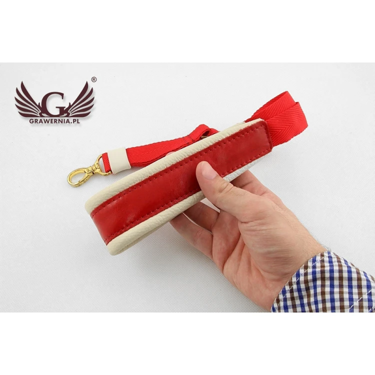 SAXOPHONE STRAP white-red - model: Hammond - Comfort version - PDS11