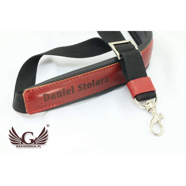 SAXOPHONE STRAP black-burgundy - model: Jazz - Comfort version - PDS4