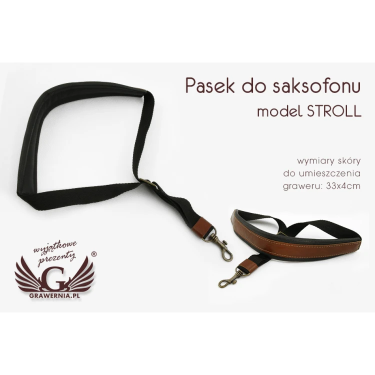 SAXOPHONE STRAP black-brown - Stroll model - Comfort version - PDS21
