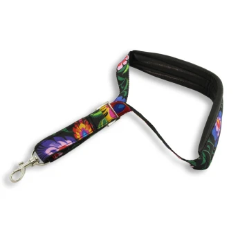 SAXOPHONE STRAP black - Black Flower model - Comfort version - PDS31