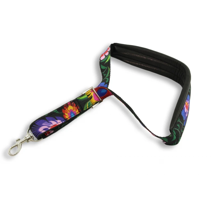 SAXOPHONE STRAP black - Black Flower model - Comfort version - PDS31