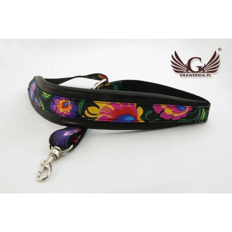 SAXOPHONE STRAP black - Black Flower model - Comfort version - PDS31