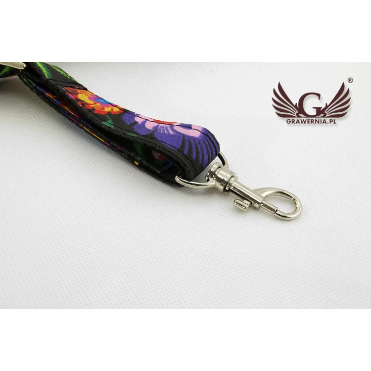 SAXOPHONE STRAP black - Black Flower model - Comfort version - PDS31