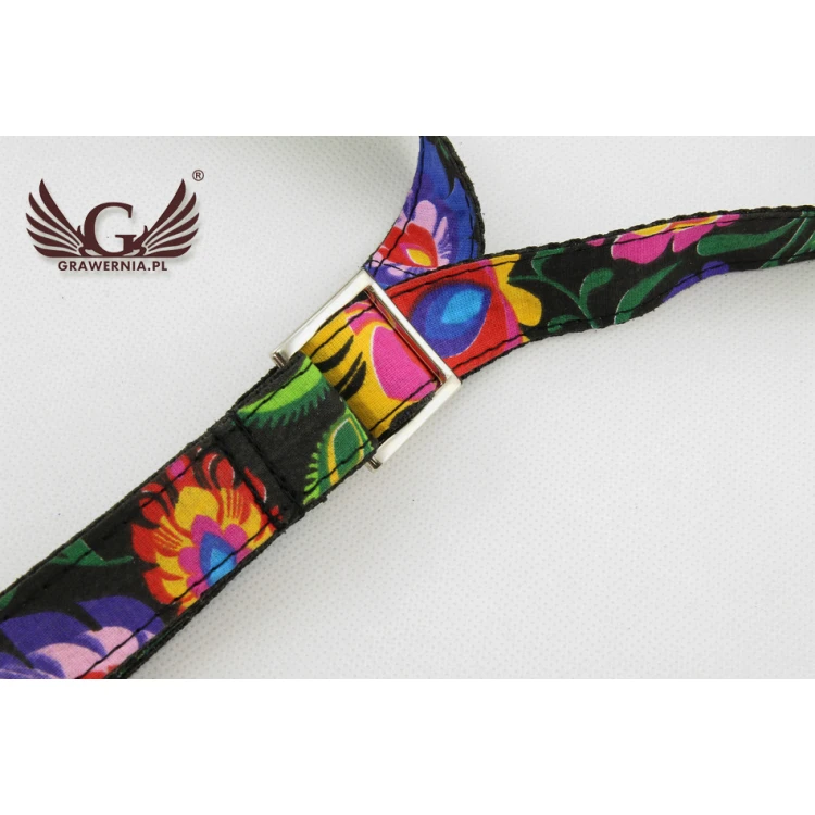 SAXOPHONE STRAP black - Black Flower model - Comfort version - PDS31