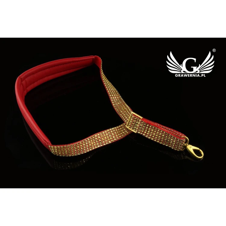 SAXOPHONE STRAP red-gold - Grand Staff model - Exclusive version - PDS25