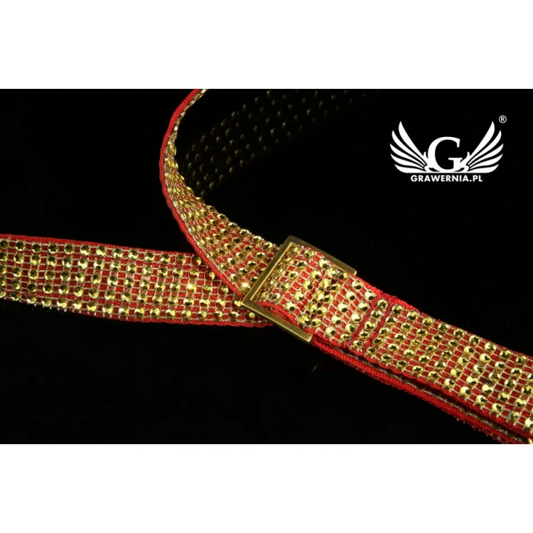 SAXOPHONE STRAP red-gold - Grand Staff model - Exclusive version - PDS25