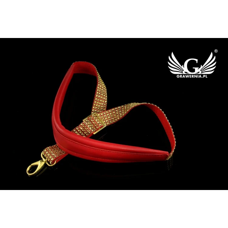 SAXOPHONE STRAP red-gold - Grand Staff model - Exclusive version - PDS25